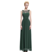 Starzz sem mangas Chiffon Long Dark Green vestido formal de dama de honra ST000064-4